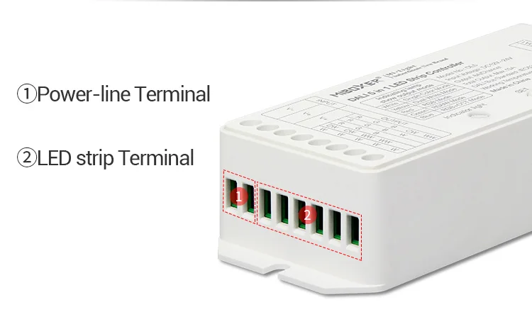 MiBOXER DL5 DALI 5 в 1 Светодиодная лента управления, DC 12~ 24 В общий анод подключения, совместимый пульт дистанционного управления/DALI Bus power Supplly