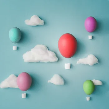 

LIFE MAGIC BOX Easter Backdrop Backgrounds Color Egg White Cloud Congratulations Baby Photocall