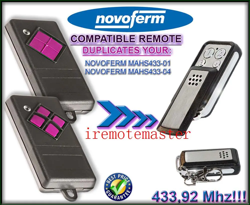 

Compatible with NOVOFERM MAHS433-01/04 remote 433,92mhz