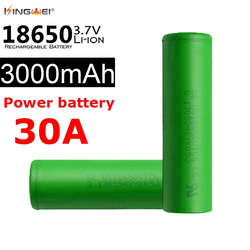 4 шт. Высокая мощность 30A 3000 мАч для SONY VTC6 18650 батареи li-ion 3 7 v аккумуляторная