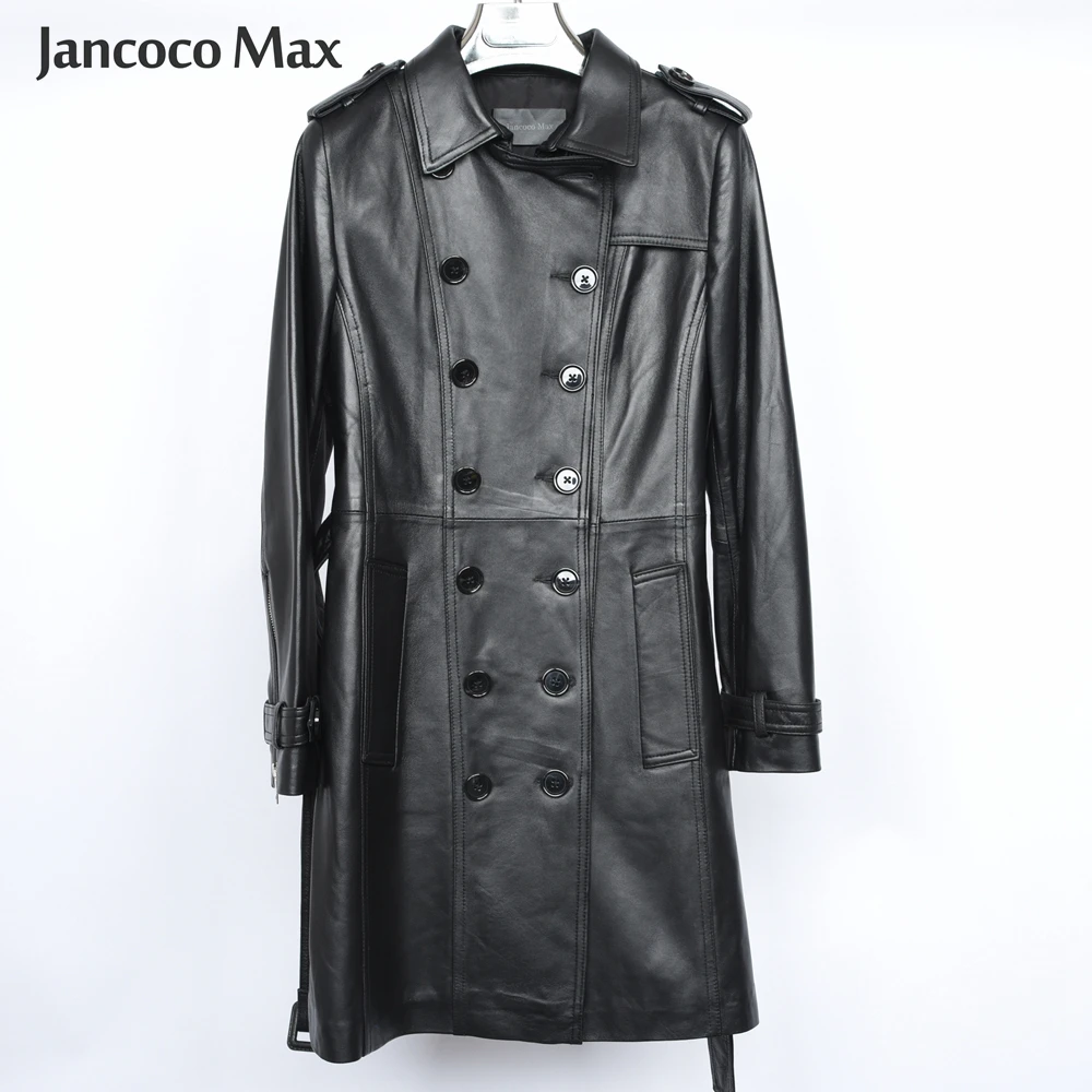 

2019 New Arrival Genuine Sheepskin Leather Jacket High Quality Fashion Long Jacket Women Spring Autumn Leather Coat S7548