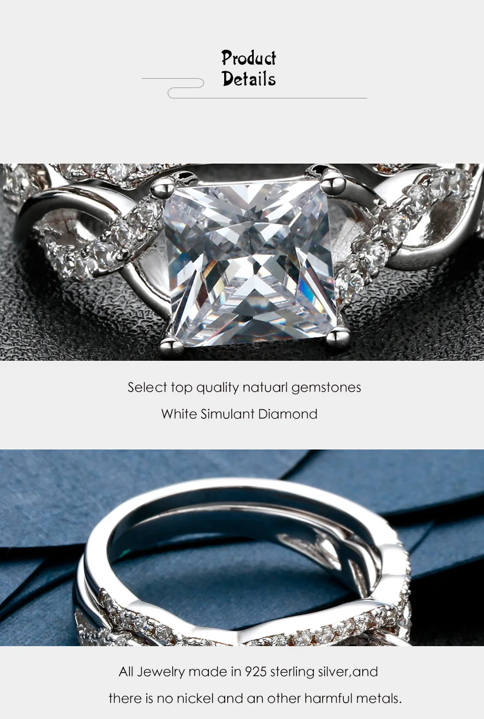 Anel de Casamento Anel de Noiva para Mulher Prata Esterlina Infinity Promiseengagement 925 3 casamento anel de noiva para mulher