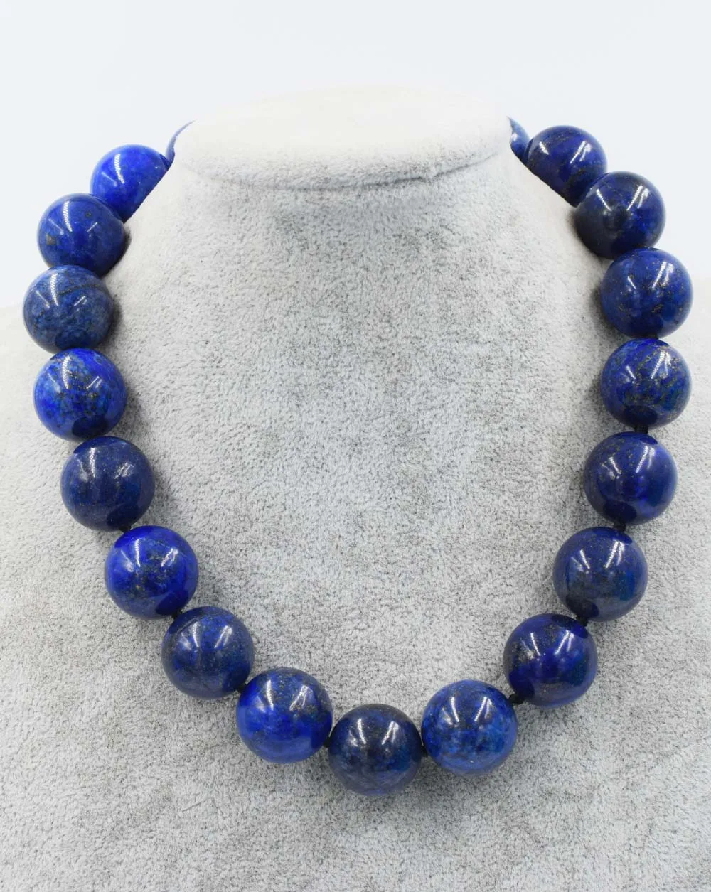 

lapis lazuli blue round 14-20mm necklace 18inch wholesale beads nature FPPJ woman 2017