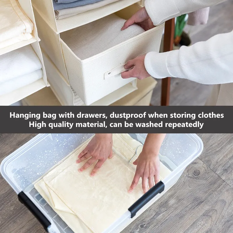 3/4 شبكة تقليد لون الكتان القماش شنقا المنظمون خزانة المنزل حقيبة التخزين الغبار واقية درج خزانة الملابس الداخلية الشماعات حامل 3/4 شبكة تقليد لون الكتان القماش شنقا المنظمون خزانة المنزل حقيبة التخزين الغبار واقية درج خزانة الملابس الداخلية الشماعات حامل