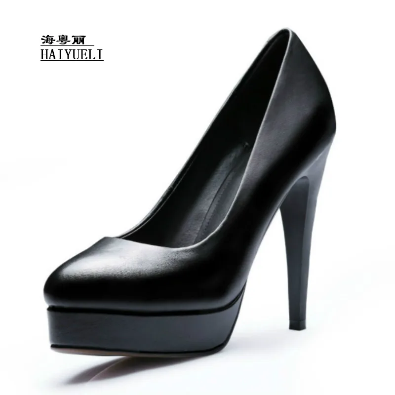 

Top Product Women Shoes Genuine Leather Pure Handmade Women High-heeled Shoes Platform Shoes Office Shoes