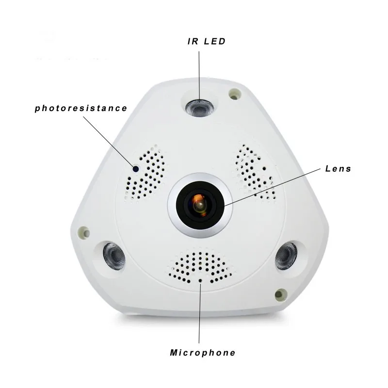 Wifi IP Wide angle VR Camera Wireless 5MP HD Smart 360 degree Fishey panoramic Network CCTV Security Home Surveillance Cam