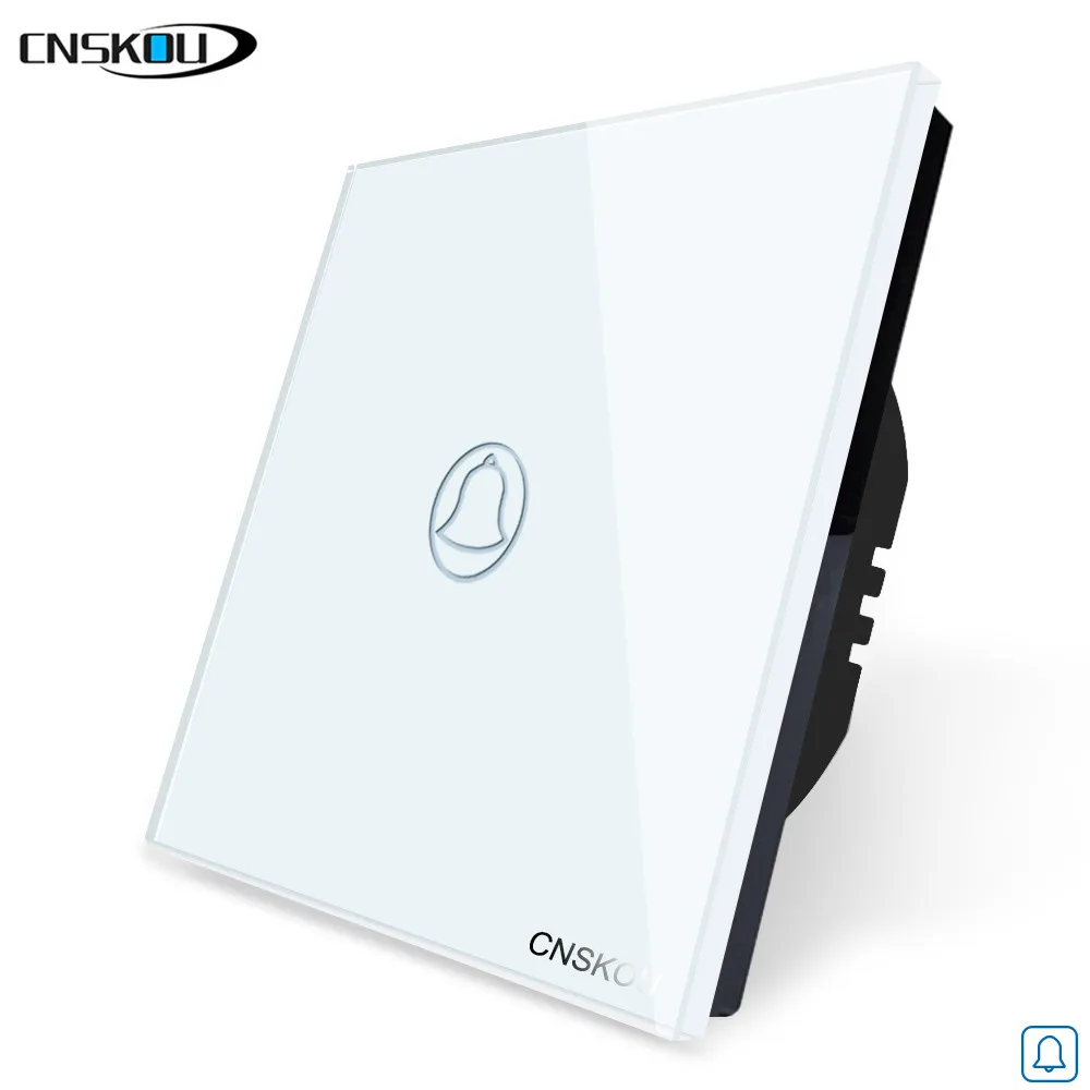 

Cnskou EU/UK Standard Doorbell Touch Switch 1 Gang Wall Ring Controller Smart Automation Waterproof Switch, AC110-220V