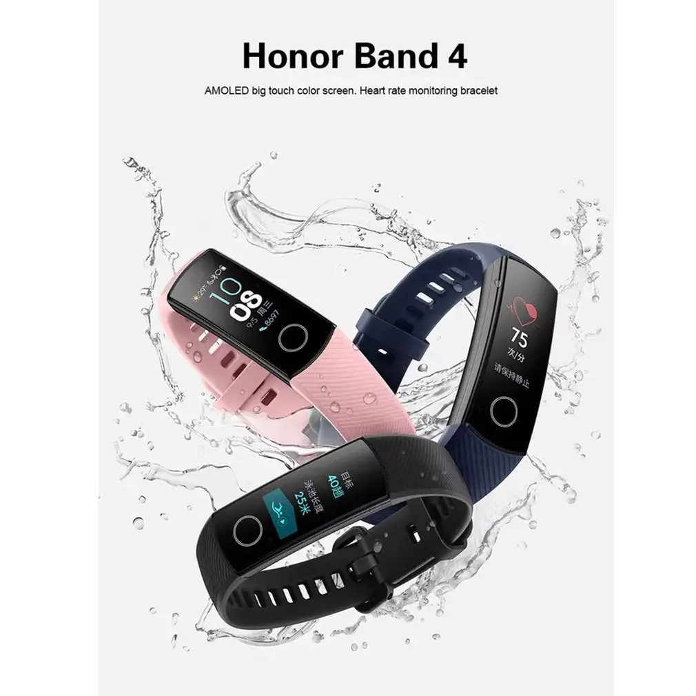 Original New Huawei Honor Band 4 Running/Standard Version Smart Wristband Shoe-Buckle Sport 0.95" OLED Touchscreen Heart Rate