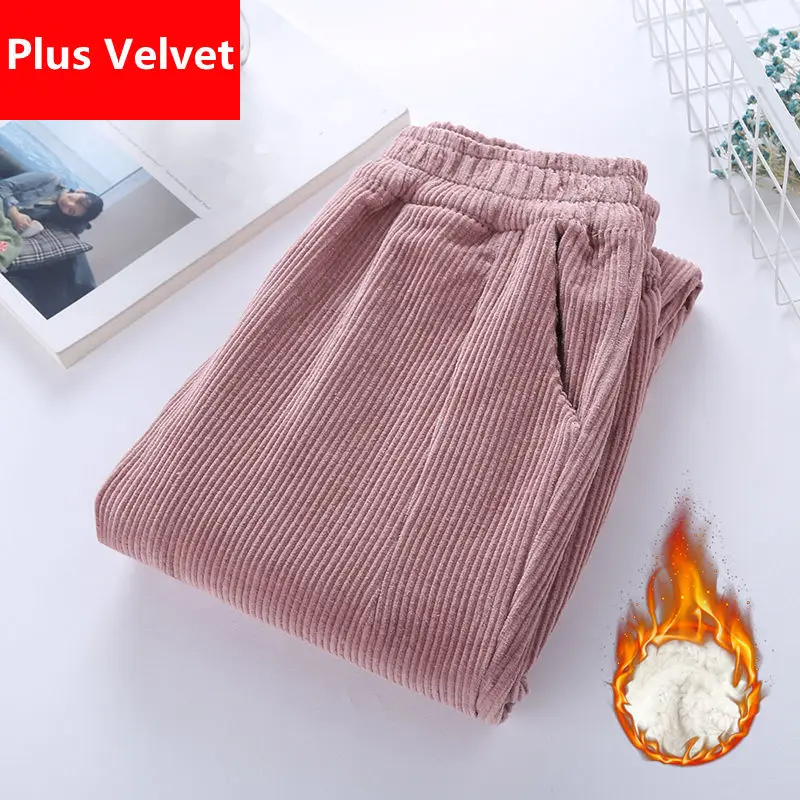 

Corduroy Harem Pants Women Plus Velvet Autumn Winter Trousers Women Sweatpants Plus Size 3XL Ladies Corduroy Pants Women C5578