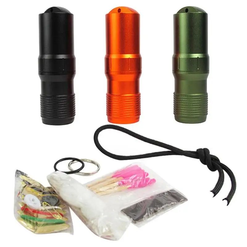 

Outdoor EDC SOS Emergency Equipment Full Aluminum Alloy Emergency Waterproof Tank Field Self-help Box For First Aid Supplies