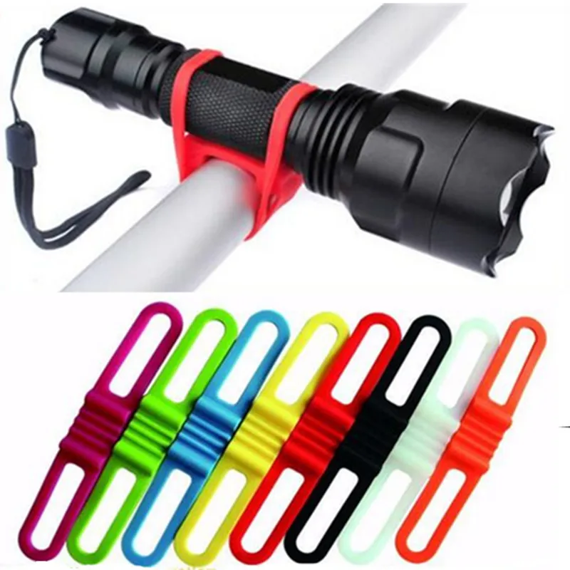 5Pcs /Pack Silicone Strap Bike Front Light Holder Bicycle Handlebar