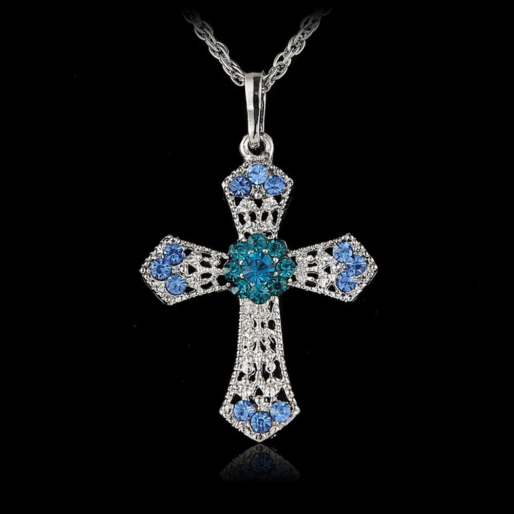 Модное ожерелье с кристаллами и кулонами для женщин ювелирные изделия|cross