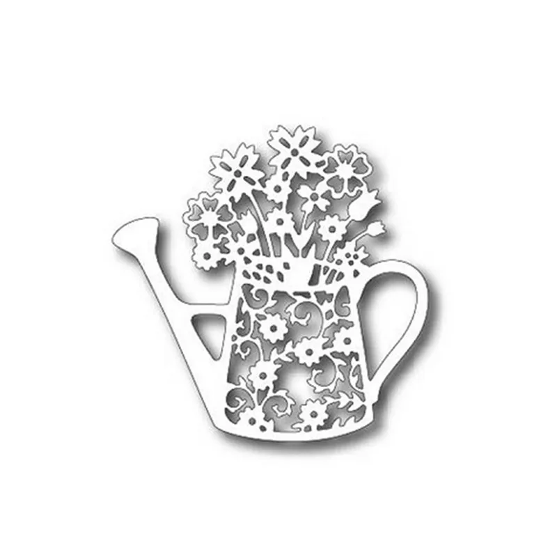 

Naifumodo Floral Watering Can Metal Cutting Dies For Scrapbooking Card Making Album Embossing Crafts Diecut Christmas New 2019