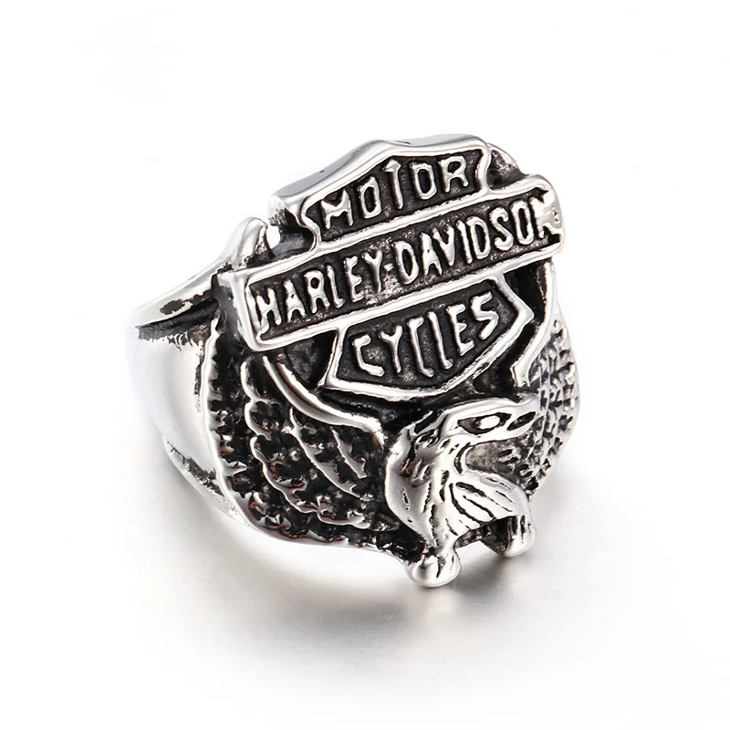 Motorcycle Personality retro punk wind eagle men ring ring locomotive ring jewelry