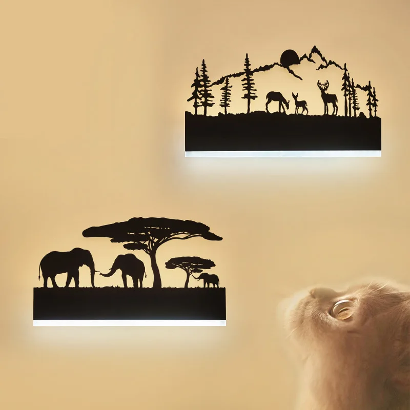 

TUDA 38X23cm Free Shipping Modern Creative Iron Art Wall Lamp Fashion Acrylic LED Wall Lamp Home Decoration Wall Lamp E14