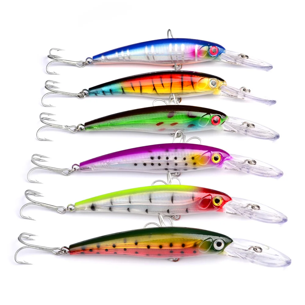 طعوم صيد سمك البلمة الصلب الطعم 165 ملليمتر/33.4 جرام غرق عميق الغوص 4.5 متر المتذبذب Crankbait هوك 3D العين الليزر البحر الصيد إيسكا الاصطناعي