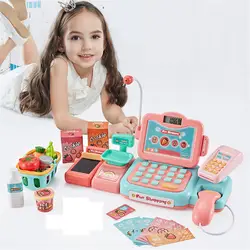 24Psc/Комплект Электронный супермаркет кассовый аппарат наборы детские игрушки имитация кассовый терминал тематические игры кассира