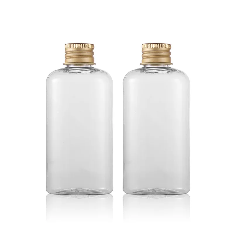 

3pcs 100ML transparent oval shoulder with acrylic gold cover bottle lotion bottle Cosmetic bottle pure dew bottle BQ053