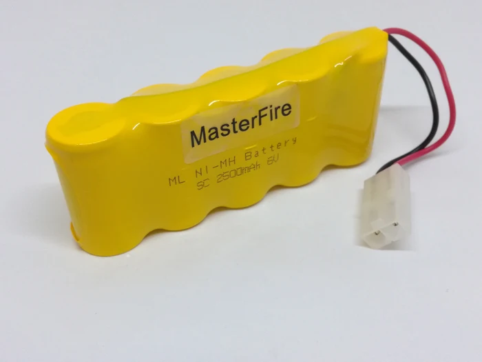 

MasterFire 4PACK/LOT New Original 6V 2500mAh 5x SC Ni-MH RC Rechargeable Battery Pack for Helicopter Robot Car Toys with Plugs