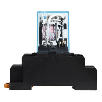 

AC 220V Coil Power Relay 10A DPDT LY2NJ HH62P HHC68A-2Z With Socket Base 8 Pins