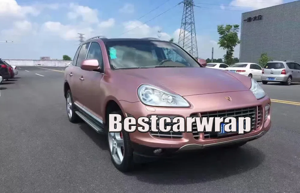 rose gold chrome vinyl car wrapping film satin chrome wrap Film foil (3)