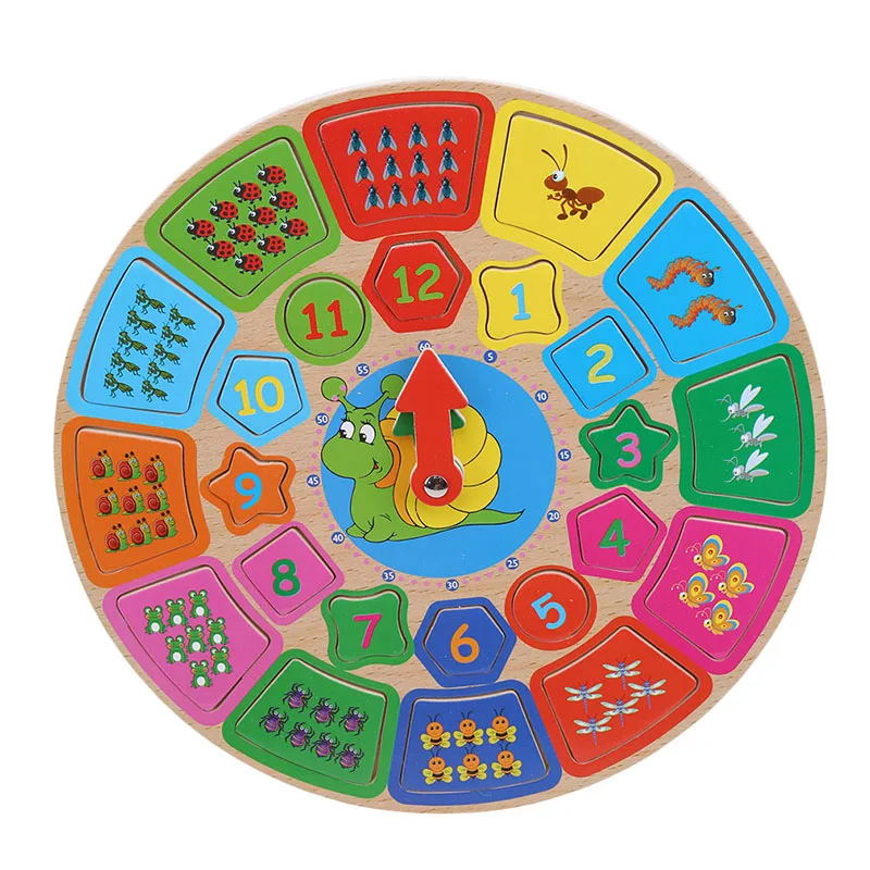 Раннее Образование Когнитивные часы деревянные дети разборка будильники многофункциональные геометрические вечерние головоломки