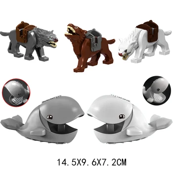 

Assemble Building Blocks Wolf dolphin Animal Models Toys for Children Compatible Animal Blocks Toys