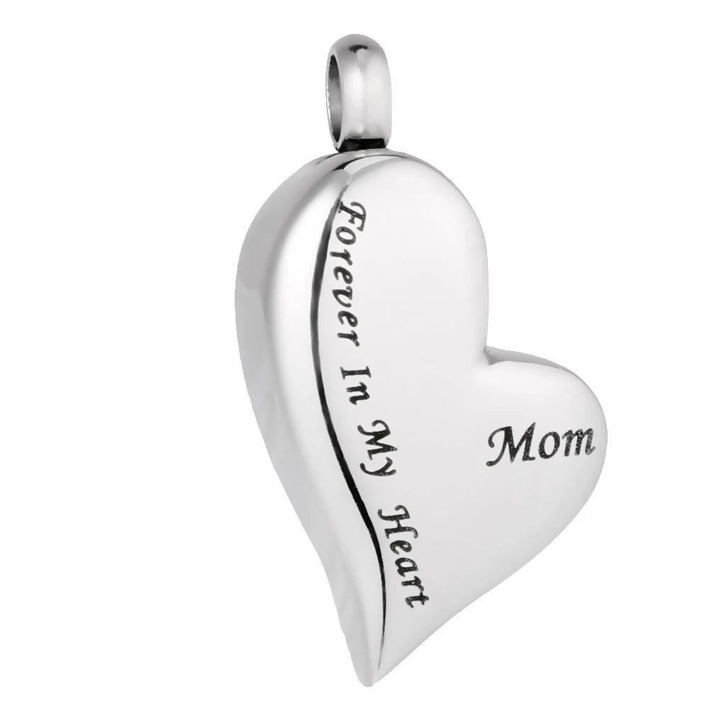Mom Forever In My Heart Cremation Urn Pendant Jewelry Ball Bead Chain Necklace Mother\`s Day Gift