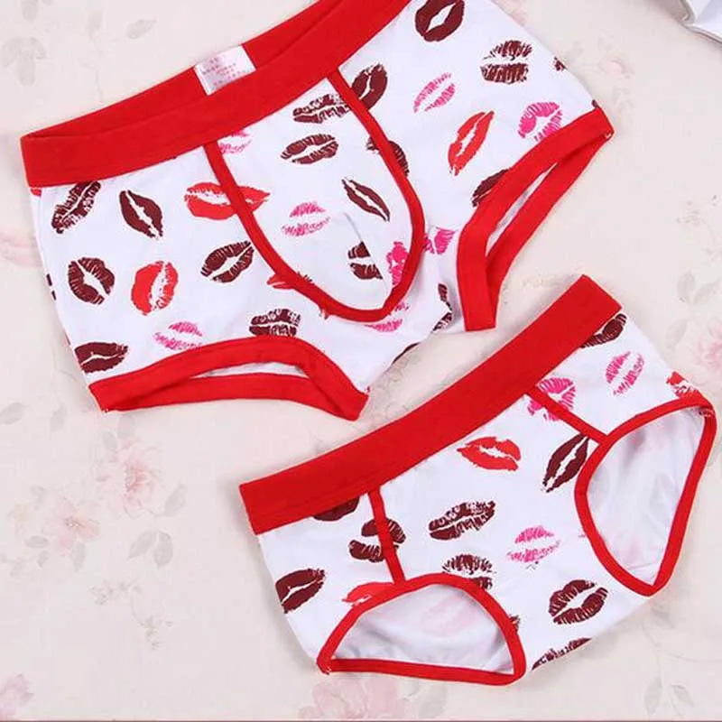 Cotton Couple Panties Underwear Men Boxers Shorts Women Lingerie Homme Cuecas Gay Calzoncillos Sexy Male Lady Underpants  (6)