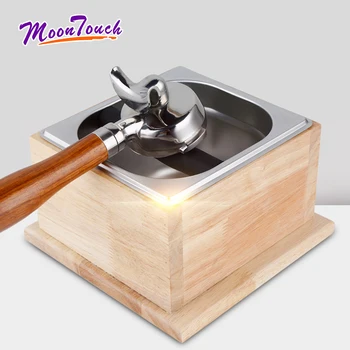 

Wooden Coffee Knock Box Coffee Supplies Practical Stainless Steel Deep Design Home Use Container Tray Kitchen Tool Portable Bin