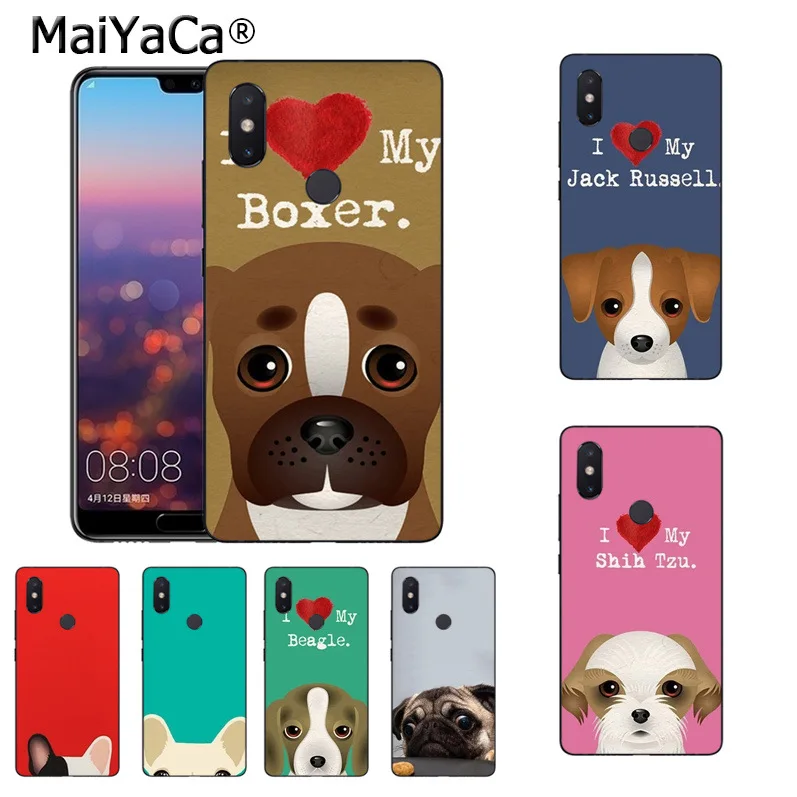 MaiYaCa Lovely cute pug dog Colorful Printing Drawing TPU phone case for xiaomi mi 8 se 6 note2 note3 redmi 5 plus note5 Cover | Мобильные