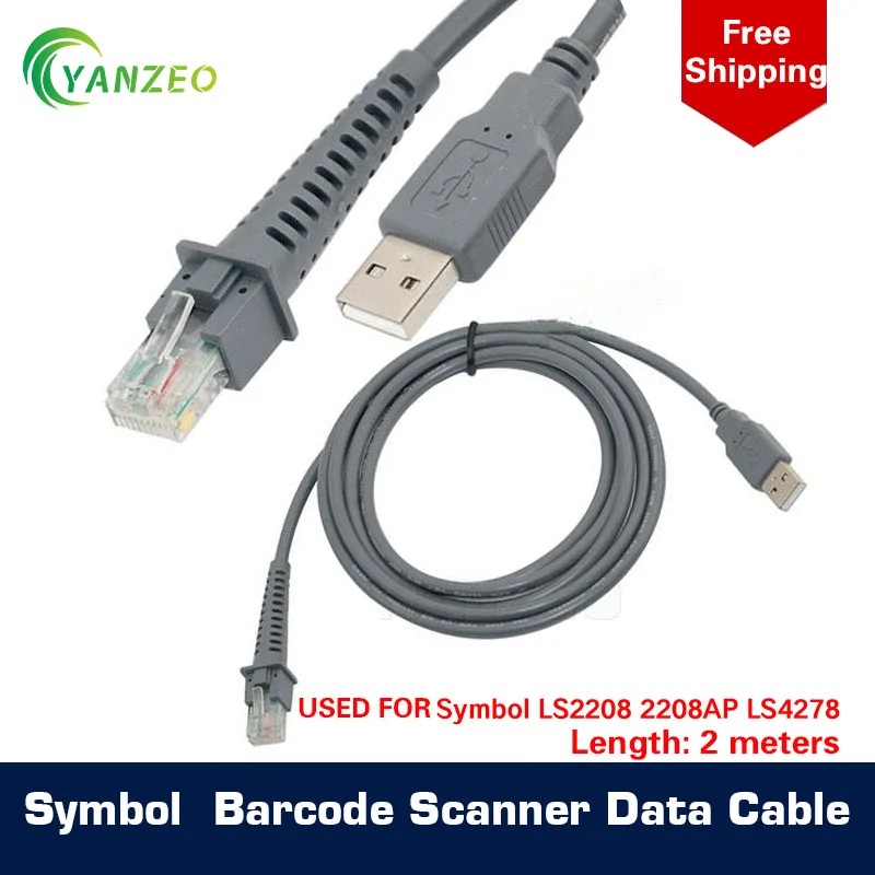 USB-кабель YANZEO 2 м для сканера штрих-кодов Symbol Motorola LS1203 LS2208 LS2208AP LS4208 LS3008 DS6707 DS6708 Cab-02 |