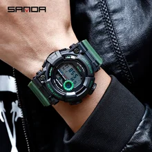 SANDA 2019 новые спортивные мужские часы лучший бренд Роскошные