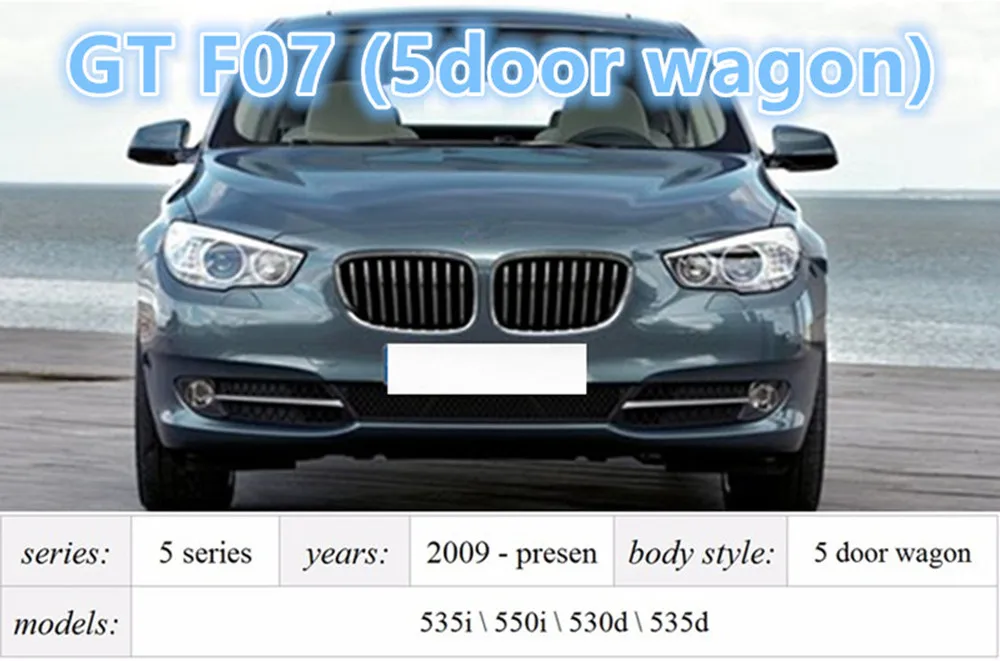 Пара глянцевая черная передняя решетка для BMW 5-Series GT F07 528i 535i 550i 2010