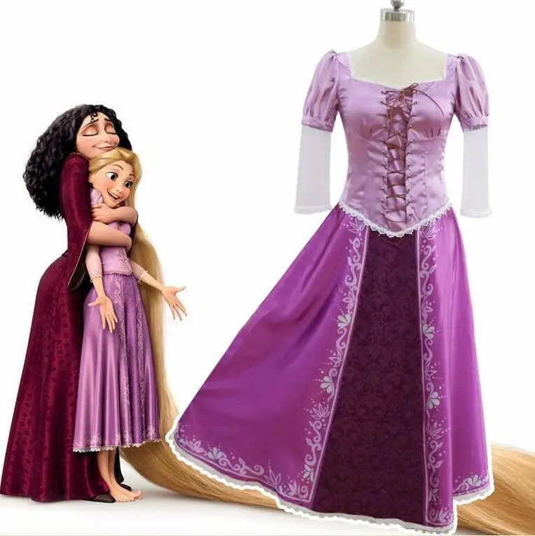 

2019 Rapunzel cosplay costume princess Tangled Sofia dress Halloween Costume for women long Carnival Evening party dresses girl