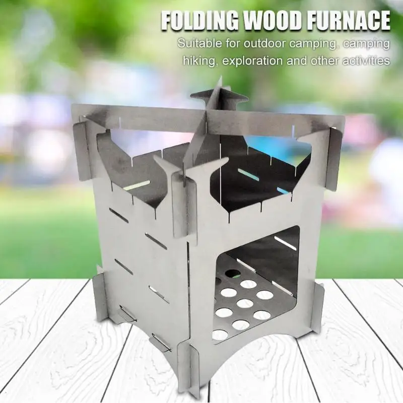 Outdoor Stove Folding Camping Stove Durable for Backpacking Survival Cooking Picnic Camping Exploration 12.7x10x10cm