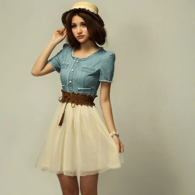 white blue jean dress