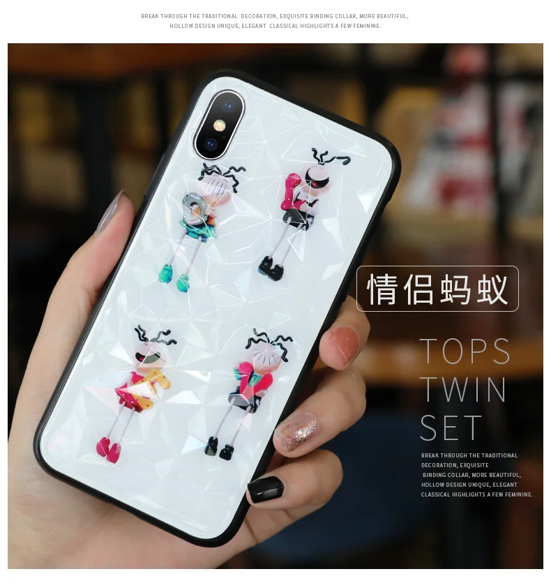 3D алмаз красивый Flover узор чехол для iPhone 6 6s Plus 7 8 X Xs Max Мягкий силиконовый чехол+ PC ромб для iPhone Xr