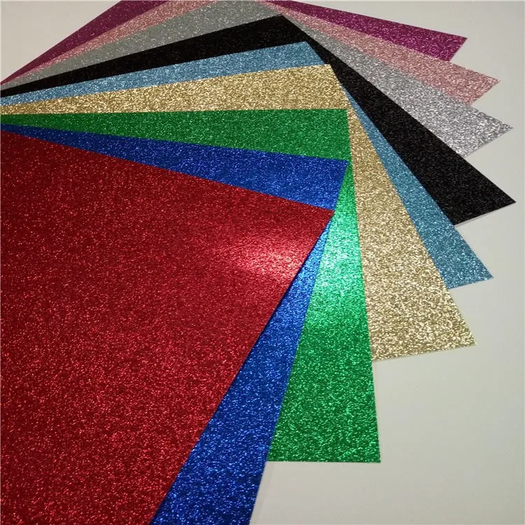 15pcs Children DIY Cardboard Colorful Glitter Paper Crafts sheet