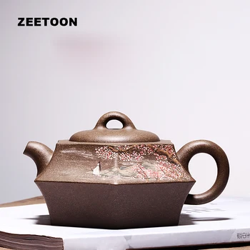 

220cc Authentic Yixing Teapot Chinese Healthy Purple Clay Shili Peach Pot Master Handmade Vintage Zisha Kung Fu Tea Set Tea Pot
