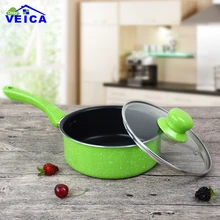 18 см с длинной переливающейся ручкой емкость для молока форма для запекания небольшой эмаль супница горшок