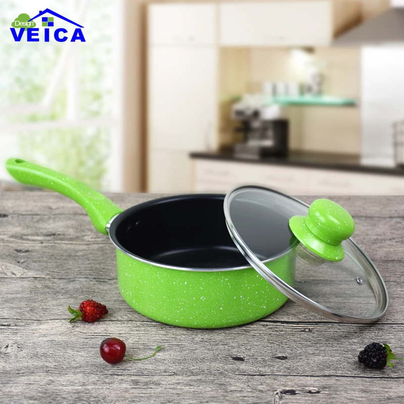 Buy 18CM Colorful long handle milk pot casserole pot small enamel pot soup pot