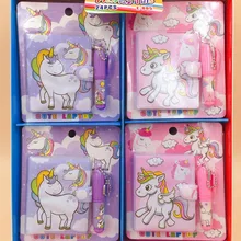 Kawaii набор кистей с ручкой в форме единорога 1 записная книжка+ 1 шариковая ручка для письма Дневник Книга детский подарок канцелярские принадлежности награждение учеников школьные офисные принадлежности