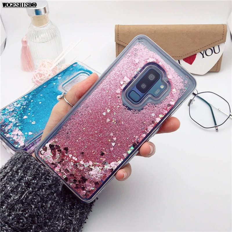 Liquid Case for Samsung Galaxy A3 A5 A6 A7 A8 J3 J5 J7 J2 Pro Prime S6 S7 Edge S8 S9 Plus Dynamic Glitter Cover