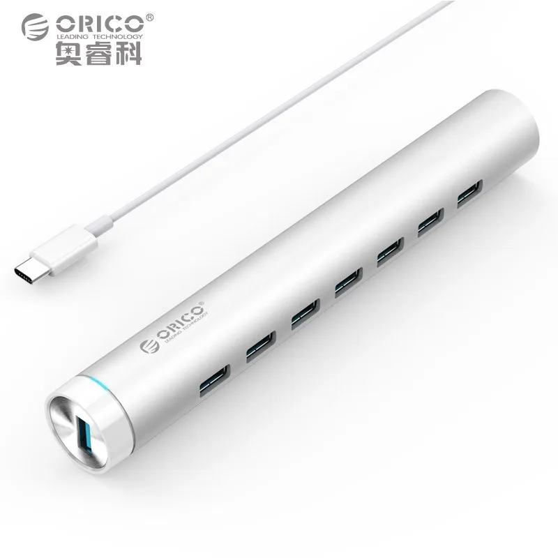 ORICO usb-хаб Мульти USB 3,0 концентратор USB разветвитель 7 портов USB3.0 концентратор с подставкой для ноутбука для телефона ноутбука USB адаптер питания MAC