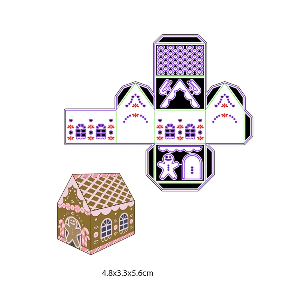 

3D Gingerbread house Metal Cutting Dies Scrapbooking Paper Craft Dies cuts Embossing create Stencil Card make stencil