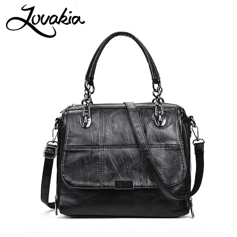 

LOVAKIA joint PU leather handbag new fashion women tote bag ladies clutches famous travel brand shoulder motorcycle travel bags