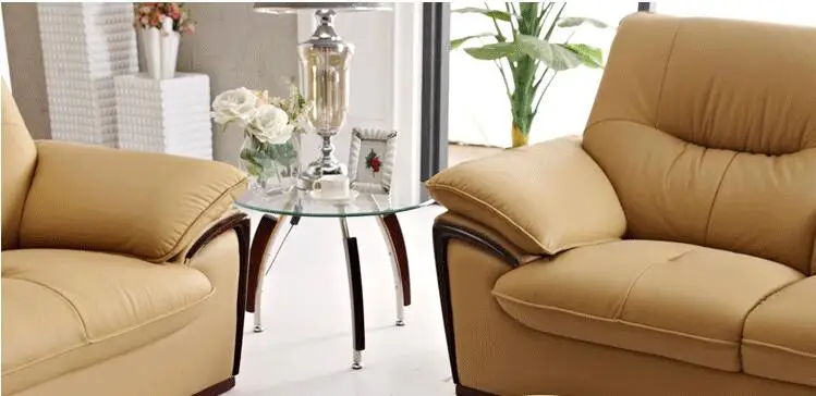 Free shipping Toughened glass tea table. The circular transparent small round table.