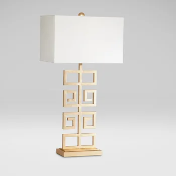 

Modern Chinese style creative golden white table lamp bedside living room master room study model wrought iron desk lamps ZA8126