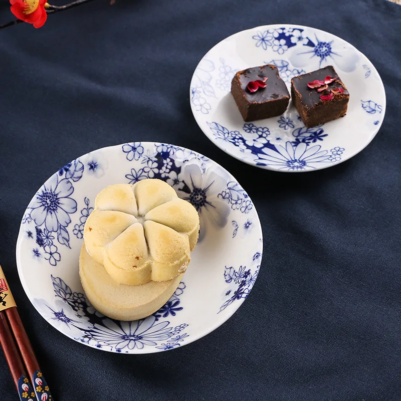 Японская импортная керамическая тарелка, японская синяя окрашенная жаровня, тарелка для овощей, Глубокая Тарелка для супа, обеденная тарелка, Ресторан Cuisin